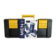 Zestawy kosmetyków męskich - Nivea Men Zestaw 4 produktów Tech Master Skrzynka narzędziowa ( pianka do golenia + balsam po goleniu + żel pod prysznic + rollon ) - miniaturka - grafika 1