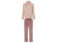 Dresy damskie - esmara® Dres welurowy damski (XS (32/34), Beżowy/różowy) - miniaturka - grafika 1