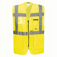 Odzież robocza - Kamizelka odblaskowa z zamkiem rozmiar XXL nadruk OCHRONA - miniaturka - grafika 1