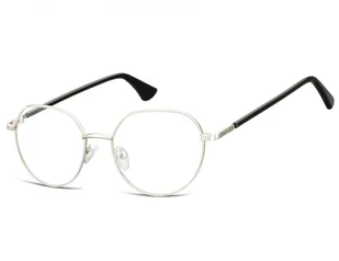 Lenonki okrągłe Okulary oprawki optyczne 916E srebrna - Okulary korekcyjne, oprawki, szkła - miniaturka - grafika 1