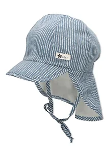 Sterntaler Chłopcy czapka z daszkiem do wiązania z paskami na kark kapelusz przeciwsłoneczny, średni niebieski, 47 cm - Czapki damskie - miniaturka - grafika 1