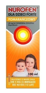 RECKITT BENCKISER NUROFEN FORTE SMAK POMARAŃCZOWY 200 mg/5ml 100 ml - Przeziębienie i grypa - miniaturka - grafika 1