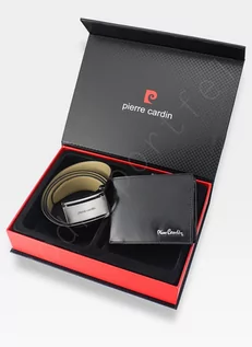 Portfele - Zestaw Prezentowy Pierre Cardin Pasek i Portfel w eleganckim pudełku na prezent 8806 - grafika 1