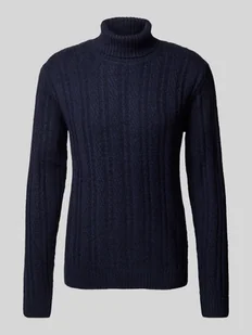 Sweter z dzianiny z golfem model ‘BLATRENT’ - Swetry męskie - miniaturka - grafika 1