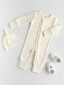 Komplety dla niemowląt - Reserved - Kombinezon z czapką - złamana biel - miniaturka - grafika 1