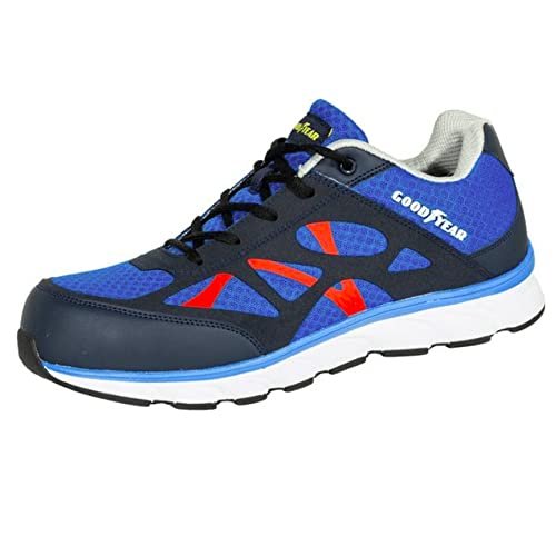Goodyear Męski sportowy sportowy trener bezpieczeństwa pracy, Czarny niebieski, 40.5 EU