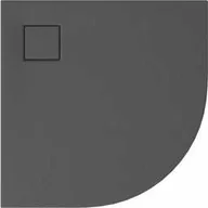 Brodziki prysznicowe - CERSANIT Brodzik półokrągły SET B453 TAKO SLIM 90x4 szary mat + syfon (VIRT) S932-160 - miniaturka - grafika 1