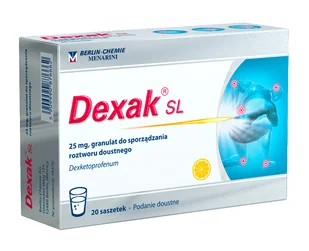 Berlin Chemie AG Niemcy DEXAK SL Granulat do sporządzenia roztworu doustnego 20 sasz 6990752 - Przeziębienie i grypa - miniaturka - grafika 1