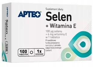 Synoptis PHARMA Selen + Witamina E, 100tabl. - Włosy, skóra, paznokcie - miniaturka - grafika 1