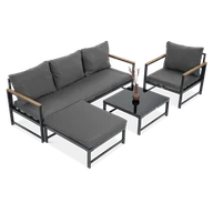 Meble ogrodowe - Narożnik Do Ogrodu Orlando + Fotel Dark Grey - miniaturka - grafika 1