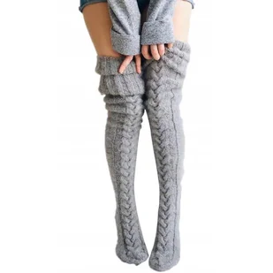 ZAKOLANÓWKI DAMSKIE CIEPŁE, GRUBE SKARPETY DO UDA - OCHRONA PRZED ZIMNEM - Skarpetki damskie - miniaturka - grafika 1