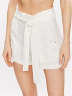 Spodenki damskie - Guess Szorty materiałowe Janna W3GD0L WDP87 Écru Loose Fit - miniaturka - grafika 1
