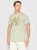 Koszulki męskie - New Era T-Shirt New York Yankees MLB Logo 12033497 Beżowy Regular Fit - miniaturka - grafika 1