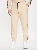Spodnie sportowe męskie - Kappa Spodnie dresowe 313014 Beżowy Regular Fit - miniaturka - grafika 1