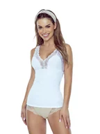 Koszulki i topy damskie - Damska koszulka bieliźniana dopasowana biała Eldar r.L - miniaturka - grafika 1