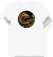 Koszulki i topy damskie - Koszulka damska biała z nadrukiem złotych roślin drapieżnych M - miniaturka - grafika 1