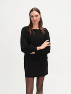 Bluzy damskie - Czarna bluza z błyszczącym printem - miniaturka - grafika 1