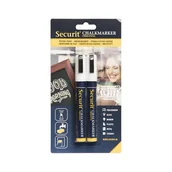 Markery do tablic - Zestaw 2 białych pisaków kredowych z końcówką o grubości 2-6mm - miniaturka - grafika 1