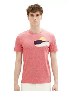 TOM TAILOR Koszulka męska 1036324, 32018-Berry Red Fine Stripe, 3XL, 32018 - Berry Red Fine Stripe, 3XL - Koszulki męskie - miniaturka - grafika 1