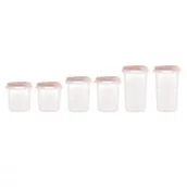 Akcesoria do karmienia - Miniland-Dolce Pojemniki hermetycznie zamykane na żywność Dolce - cukierkowy 6 szt. - miniaturka - grafika 1