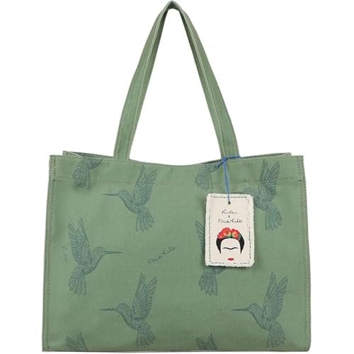 Fritzi aus Preussen Fritzi x Frida Kahlo Easy01 Koliber Canvas Green Shopper, zielony, l