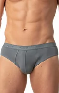 Majtki męskie - Key klasyczne slipy męskie z szeroką gumą szare 2-Pack MPP 019 SZ, Kolor szary, Rozmiar M, Key - Intymna - miniaturka - grafika 1
