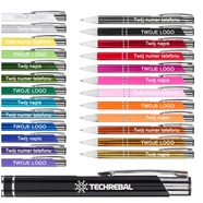 Długopis Z Grawerem Logo Twój Tekst Napis Reklamowy Czarny Wkład Grawer