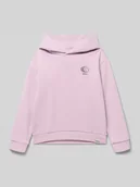 Swetry dla chłopców - bluza z kapturem o kroju regular fit z nadrukiem z logo - miniaturka - grafika 1