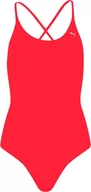 Stroje kąpielowe - Kostium kąpielowy damski Puma Swim V-Neck czerwony-S - miniaturka - grafika 1