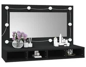 Toaletki - Czarna nowoczesna toaletka led na biurko C7-Z25 - miniaturka - grafika 1