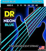 Struny gitarowe  - DR NBE 09 NEON BLUE struny do gitary elektrycznej neonowe, niebieskie 09-42 - miniaturka - grafika 1