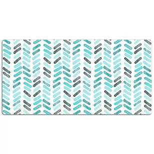 Mata na biurko Geometryczna akwarela w jodełkę 120x60 cm - Podkładki na biurko - miniaturka - grafika 1