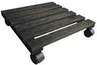 Kwietniki - Czarny drewniany kwietnik na kółkach L8-W54 - miniaturka - grafika 1