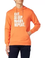 Bluzy męskie - Republic Of California "Jedz, Sleep, Rugby, Repeat" UXREPCZSW029 Bluza męska, pomarańczowa, rozmiar XXL, Kolor: pomarańczowy, S - miniaturka - grafika 1