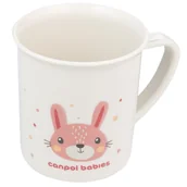 Kubki dla dzieci - Canpol Babies Cute Animals Kubek Plastikowy Z Uchem Dla Dziecka 170 ml 12m+ Króliczek - miniaturka - grafika 1