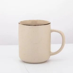 Kubek Reactive ivory prosty porcelanowy 430 ml nakrapiany beżowy - Kubki - miniaturka - grafika 1