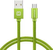 Kable USB - Swissten Textile Quick Charge Universal Micro USB Data and Charging Cable 0.2m - miniaturka - grafika 1