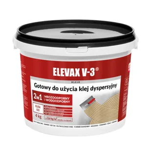 Klej dyspersyjny Elevax V-3 klasa D2E 4 kg Jurga - Kleje i inne preparaty budowlane - miniaturka - grafika 1