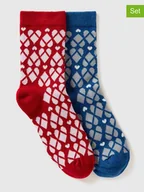 Skarpetki dla dzieci - Benetton Skarpety (2 pary) ze wzorem - miniaturka - grafika 1