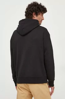 Bluzy męskie - Calvin Klein bluza bawełniana męska kolor czarny z kapturem z nadrukiem - grafika 1