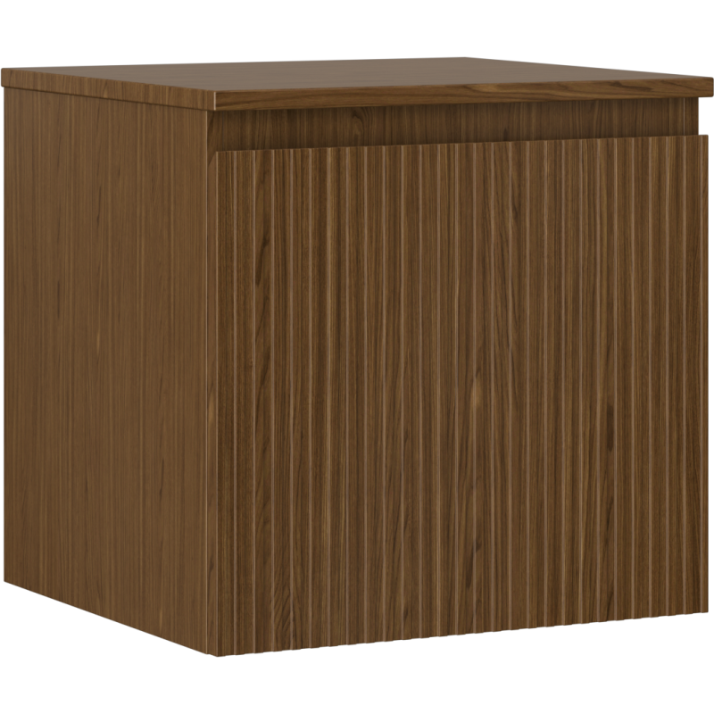 Mexen Rivel szafka łazienkowa podumywalkowa 50 cm z blatem, 1 szuflada, ryflowana , orzech - 91A20-05047-1-BFC86