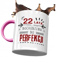 Kubki - Kubek Różowy na Urodziny 22 22gie 22-gie Prezent z Nadrukiem ze Zdjęciem + Opakowanie na prezent (wzór 02) - miniaturka - grafika 1