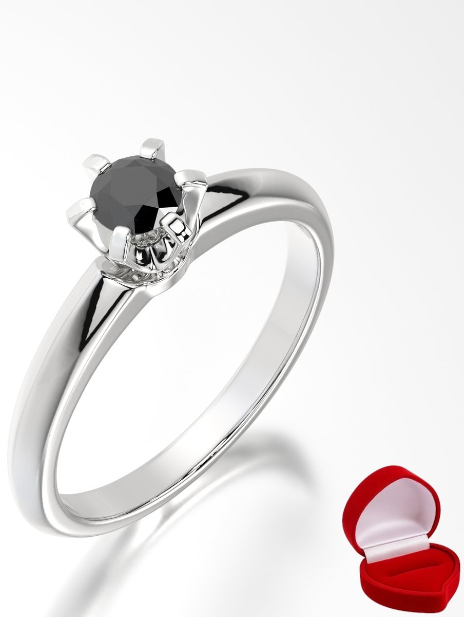 ZŁOTY PIERŚCIONEK ZARĘCZYNOWY 585 14k BRYLANT CZ. 0,19 ct BIAŁE ZŁOTO R26