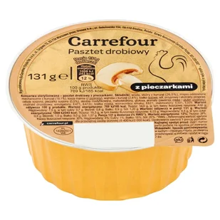 Carrefour Pasztet z pieczarkami 131 g - Pasztet i przetwory mięsne - miniaturka - grafika 1