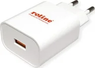 Adaptery i przejściówki - Adapter USB Roline Ładowarka USB ROLINE z wtyczką euro, 1 port, QC3.0, 18W - miniaturka - grafika 1
