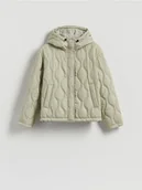 Kurtki damskie - Reserved - Pikowana kurtka - jasnozielony - miniaturka - grafika 1