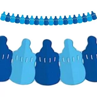GoDan Girlanda papierowa "Butelka ze smoczkiem", błękitna, 360 cm PF-GPBSN - Dekoracje sali - miniaturka - grafika 1