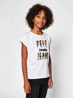 Koszulki dla chłopców - Pepe Jeans T-Shirt Blond PG502679 Biały Regular Fit - grafika 1