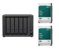 Serwery plików NAS i macierze dyskowe - Synology DS1525+ 2x 12TB HDD HAT3310-12T DS1525+_2x12TB (1349230+2*1208467) - miniaturka - grafika 1
