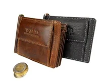 Portfele - Portfel Skórzany WILD Skóra Licowa Mały Poziomy Kostka Z Banknotówką Bez Zapięcia WI5516 11 x 8 x 2 [cm] - miniaturka - grafika 1